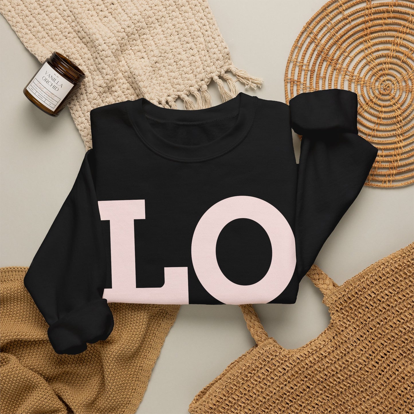 LOVE Pink Block Letter Sweatshirt