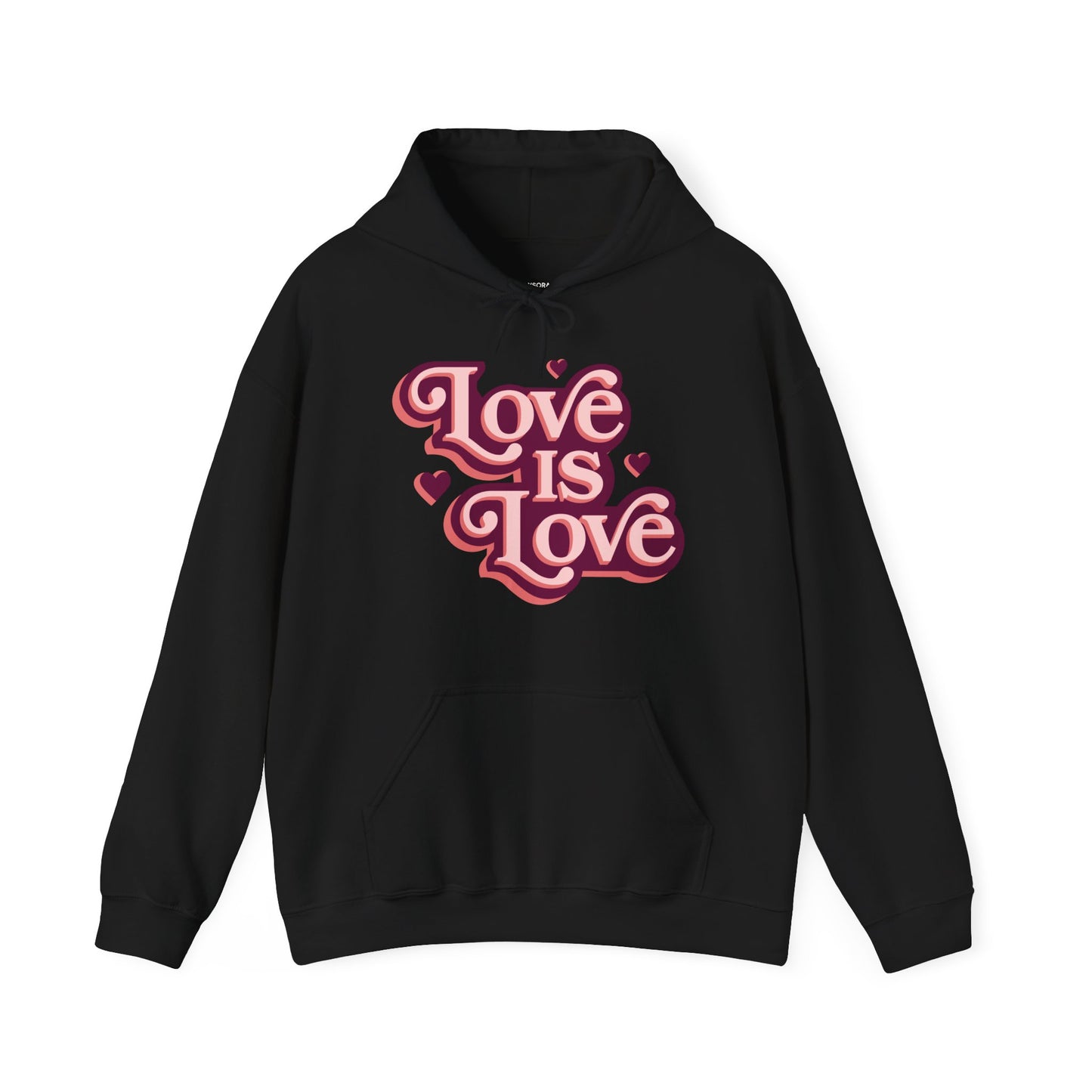 Love Is Love Hoodie — Retro Pink Pride Graphic Hoodie