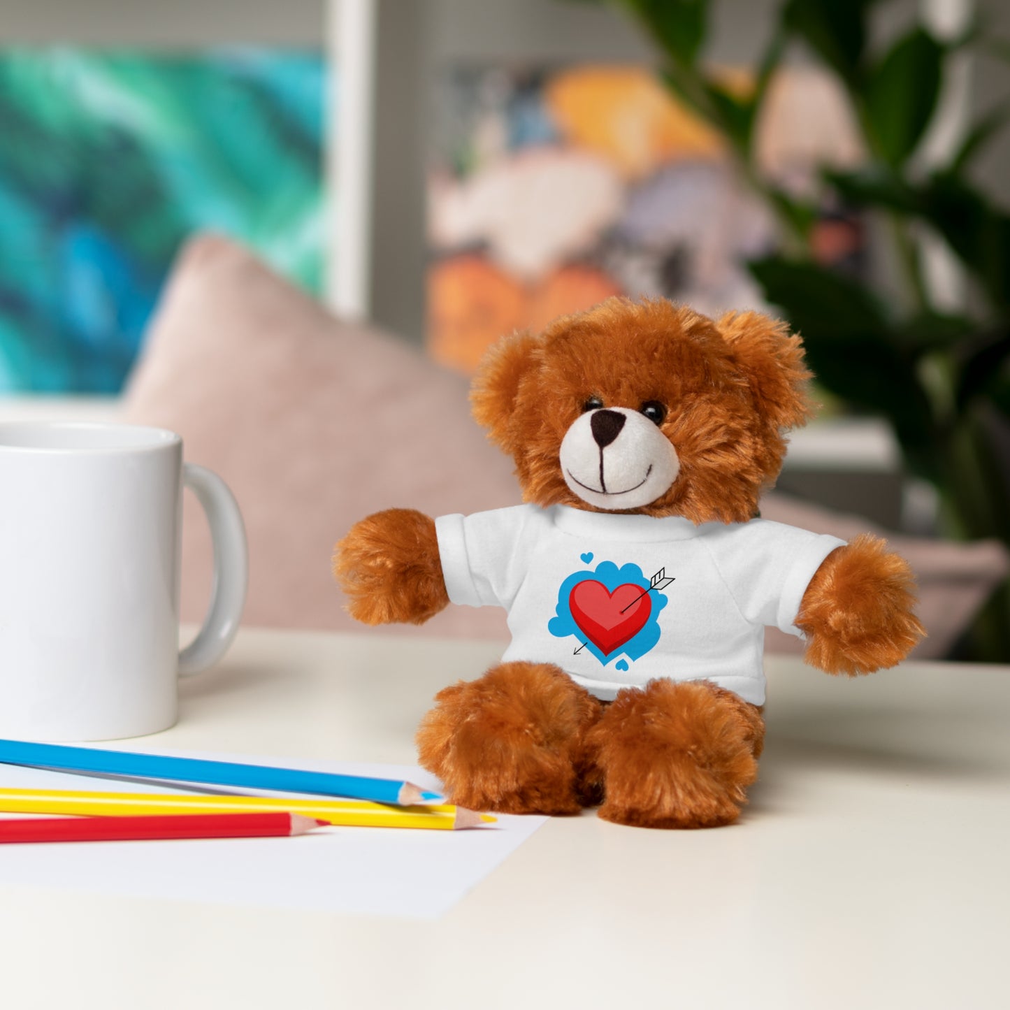 Plush Bear with Heart Tee — Cute Valentine’s Stuffed Animal Gift