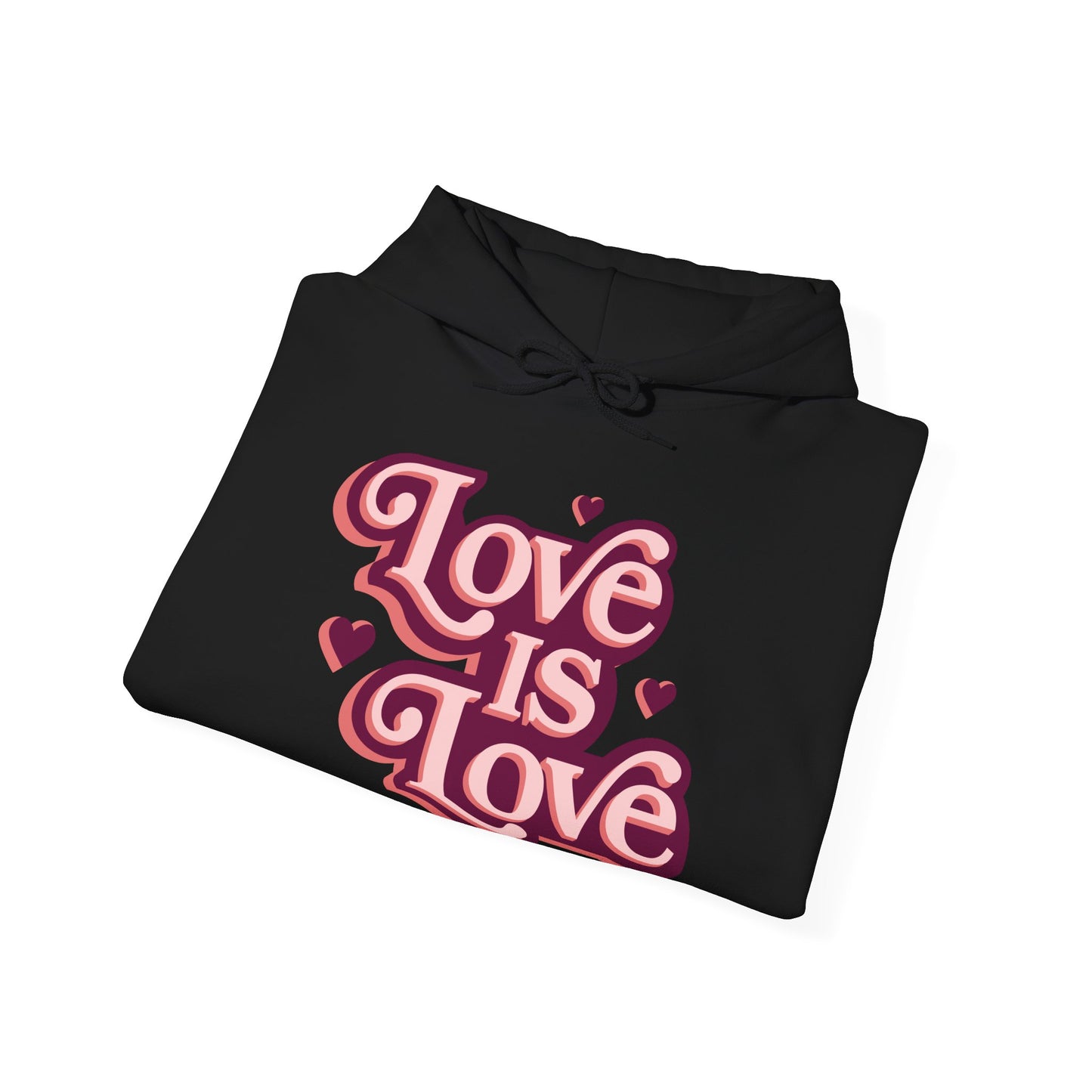 Love Is Love Hoodie — Retro Pink Pride Graphic Hoodie