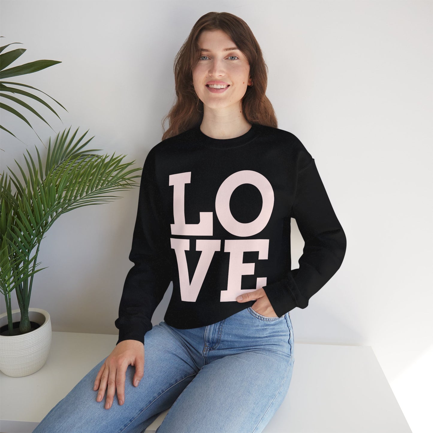 LOVE Pink Block Letter Sweatshirt