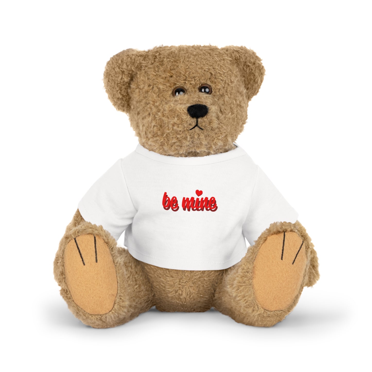 Valentine Teddy Bear Plush — 'Be Mine' T‑Shirt Stuffed Animal