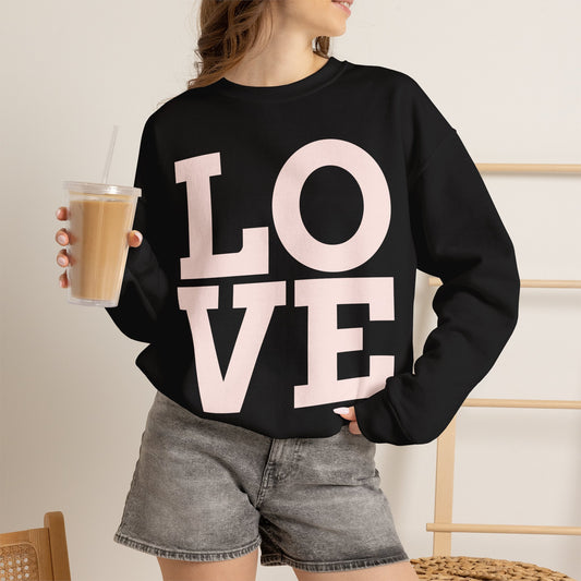 LOVE Pink Block Letter Sweatshirt