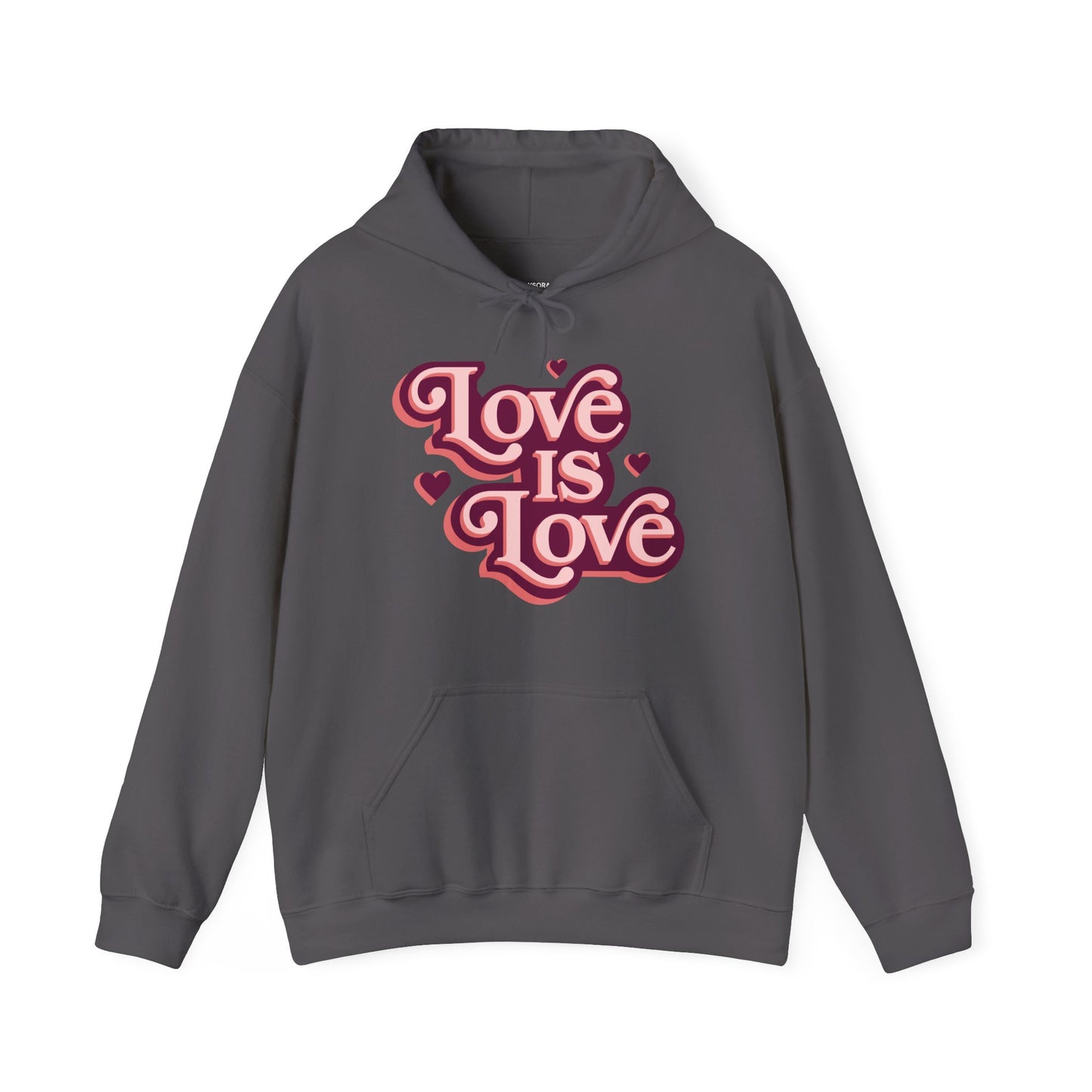 Love Is Love Hoodie — Retro Pink Pride Graphic Hoodie