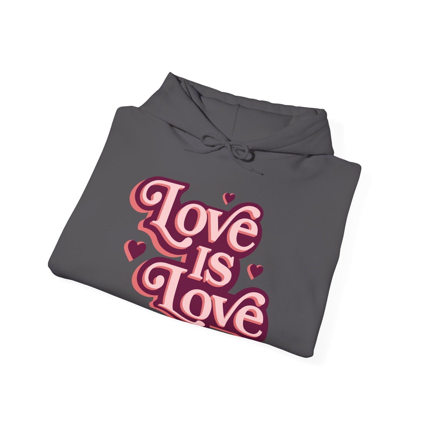 Love Is Love Hoodie — Retro Pink Pride Graphic Hoodie